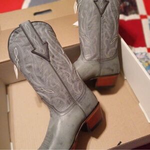 Shyanne Blue Pointed Toe Cowgirl Boots